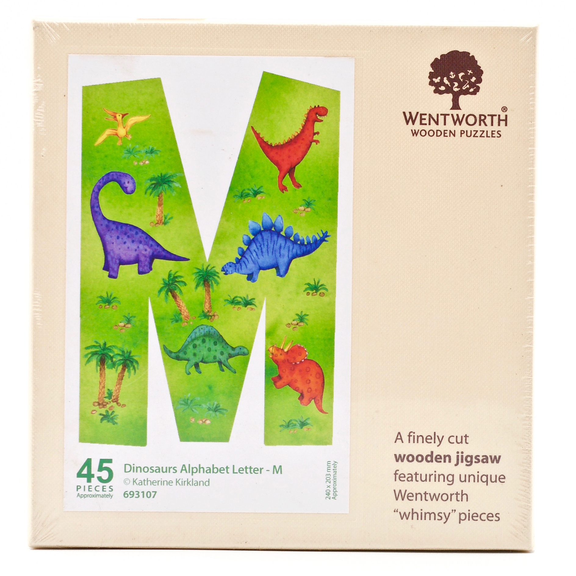 Dinosaurs Wood Whimsy Alphabet Letter M (45 Pieces) Shaped