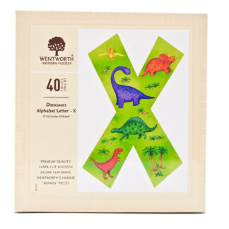 Dinosaurs Whimsical Wood Alphabet Letter X (40 Pieces) Shaped