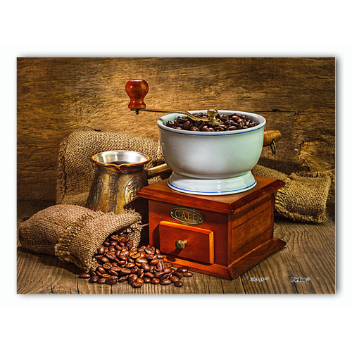 Coffee in an old style - Showpiece XS - 150 pieces with matching easel & frame