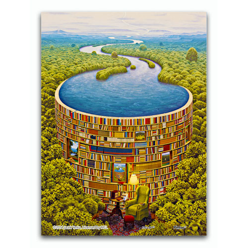 Bibliodame, Jacek Yerka - Showpiece XS - 150 pieces with matching easel & frame