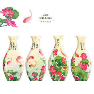 Carp with Lotus - Puzzle Vase - Translucent - 160 pieces — view 2