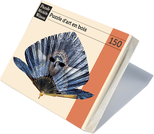 Puzzle Michèle Wilson - Blue Feather Fan  (150 Wooden Pieces & Shaped)