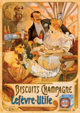 Biscuits Champagne Lefevre Utile - French Vintage Poster - 1000 pieces