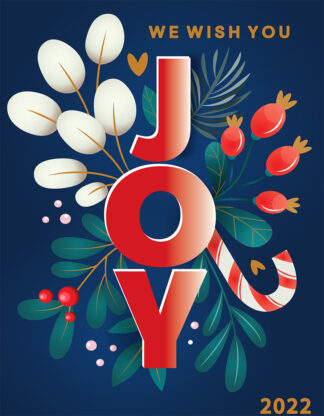 Christmas Postcard: JOY - 88 pieces