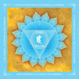 Throat Chakra - Mandala - Square - 306 Pieces whimsical wood jigsaw puzzle.
