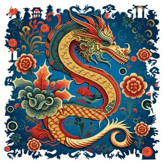 Traditional 2024 Year of the Dragon - 307 pieces - Chinese Astrology Series - whimsy wood puzzle