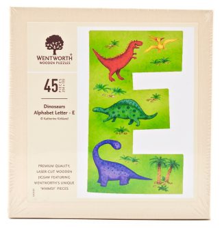 Dinosaurs Whimsy Wood Alphabet Letter E (45 Pieces) Shaped