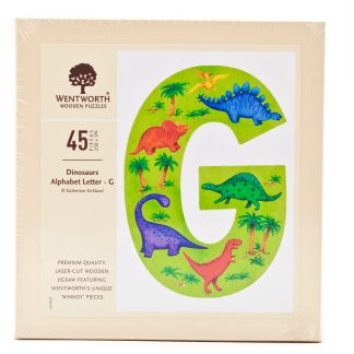 Dinosaurs Whimsy Wood Alphabet Letter G (45 Pieces) Shaped