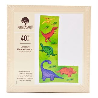 Dinosaurs Whimsical Wood Alphabet Letter L (40 Pieces) Shaped