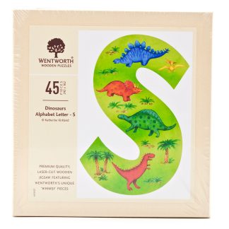 Dinosaurs Whimsical Wood Alphabet Letter S (45 Pieces) Shaped