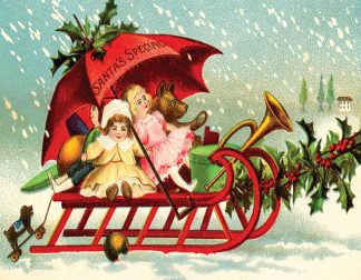 Christmas Postcard:  Sleigh Ride - 88 pieces