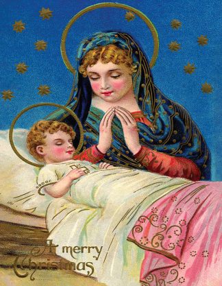 Christmas Postcard: Vintage Madonna & Child - 88 pieces