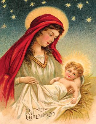 Christmas Postcard: In the Manger - 88 pieces