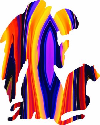Archangel Ariel themed mini - Spectrum of Light - Angel Shaped - 12 Pieces whimsical wood jigsaw puzzle.