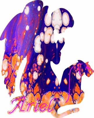Archangel Ariel themed mini - Celestial Abundance - Angel Shaped - 12 Pieces whimsical wood jigsaw puzzle.