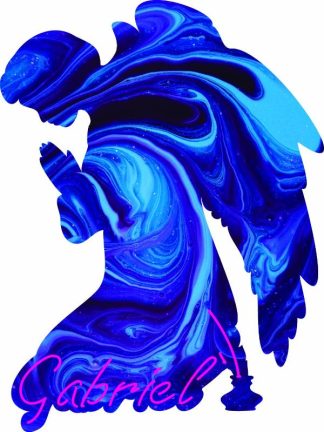 Archangel Gabriel themed mini - Ocean of Insights - Angel Shaped - 11 Pieces whimsical wood jigsaw puzzle.