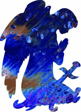 Archangel Michael themed mini - The Sapphire Flame - Angel Shaped - 12 Pieces whimsical wood jigsaw puzzle.