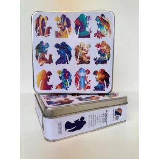 The Angel Advent (12 mini AA) - Advent 4 All Seasons - Calendar of 12 Mini Archangels - Bags - Angel Shaped - 144 Pieces whimsical wood jigsaw puzzle.