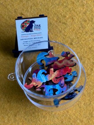 Bauble Angel minis x 12 - Abstract Angels in Baubles - Angel Shaped - 144 Pieces whimsical wood jigsaw puzzle.