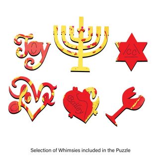 Heart shaped Jewish Wedding - Bespoke Image / Collage as provided - Shaped - 38 Pieces whimsical wood jigsaw puzzle.