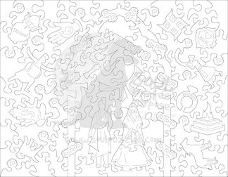 Hindu Wedding - Bespoke Image / Collage as provided - Landscape, Rect - 108 Pieces whimsical wood jigsaw puzzle.