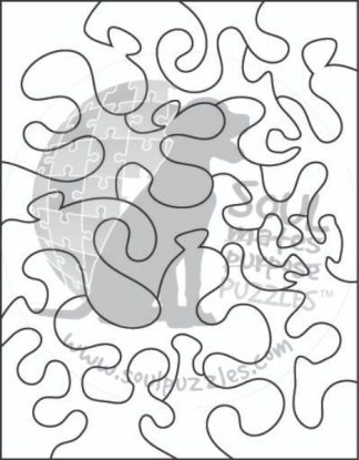 Team Puzzle Logo Easy - Blank laser cut keyline - Portrait, Rect - 18 Pieces whimsical wood jigsaw puzzle.
