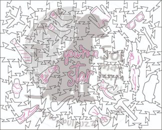 Special Man / Father's Day L Pieces - Blank laser cut keyline - Landscape, Rect - 102 Pieces whimsical wood jigsaw puzzle.
