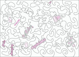 Bespoke 50 birthday XL pieces - Bespoke Image / Collage as provided - Portrait, Rect - 50 Pieces whimsical wood jigsaw puzzle.