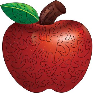 Get Well Soon - Apple Shape - Apple - Shaped - 46 Pieces whimsical wood jigsaw puzzle.