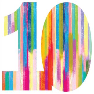 Number 10 shaped puzzle - CMYK1 - Horizons - Shaped - 47 Pieces whimsical wood jigsaw puzzle.