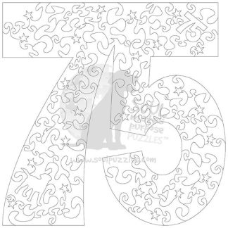 Blank, Number 75 XL pcs shaped - Blank laser cut keyline - Shaped - 75 Pieces whimsical wood jigsaw puzzle.