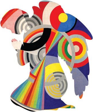 Mini Angel Praying - Delaunay Geometrics - Angel Shaped - 25 Pieces whimsical wood jigsaw puzzle.
