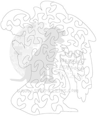 Mini Angel Praying - Bespoke Image / Collage as provided - Shaped - 25 Pieces whimsical wood jigsaw puzzle.