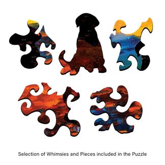 Dog Pandora 100 x 135 - Blank laser cut keyline - Shaped - 15 Pieces whimsical wood jigsaw puzzle.