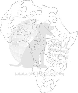 Mini Africa - iKhaya - iKhaya: Hut - Shaped - 17 Pieces whimsical wood jigsaw puzzle.