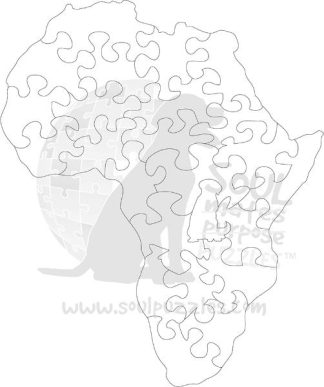 Mini Africa - Jabali / The Rock - Blank laser cut keyline - Shaped - 24 Pieces whimsical wood jigsaw puzzle.