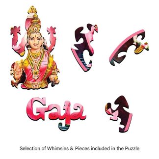 Laxmi Gaja - Shaped - 40 Pieces whimsical wood jigsaw puzzle.