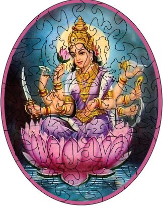 Laxmi Vijaya - Shaped - 40 Pieces whimsical wood jigsaw puzzle.