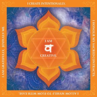 Mini Lotus - Sacral Chakra - Square - 25 Pieces whimsical wood jigsaw puzzle.