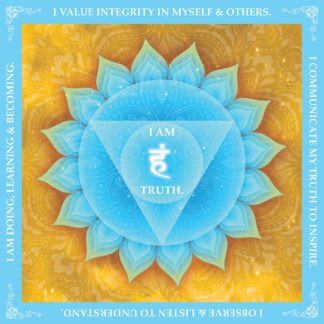 Mini Lotus - Throat Chakra - Square - 25 Pieces whimsical wood jigsaw puzzle.