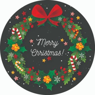Globe - Xmas Africa M - Xmas Wreath - round - 41 Pieces whimsical wood jigsaw puzzle.