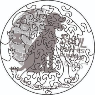 blank Globe - Xmas Angel S - Blank laser cut keyline - round - 36 Pieces whimsical wood jigsaw puzzle.