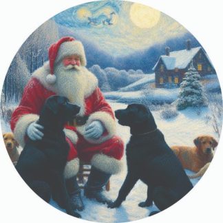 Globe - Xmas Puppy XL - Father Frost - Round - 36 Pieces whimsical wood jigsaw puzzle.