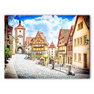 Beautiful View of Rothenburg - Showpiece XS - 150 pieces with matching easel & frame