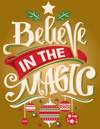 Christmas Wreath - Believe - Portrait, Rect - 88 Pieces whimsical wood jigsaw puzzle.