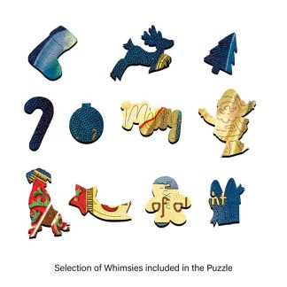 Christmas Wreath - Glorious Song - Portrait, Rect - 88 Pieces whimsical wood jigsaw puzzle.