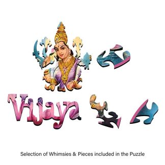 Postcard Laxmi Vijaya - VijayaLaxmi - Shaped - 40 Pieces whimsical wood jigsaw puzzle.