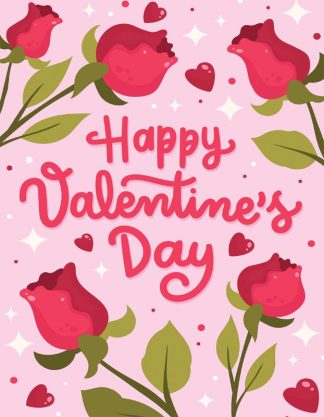 Love - Valentines Happy Valentines Day - Portrait, Rect - 88 Pieces whimsical wood jigsaw puzzle.
