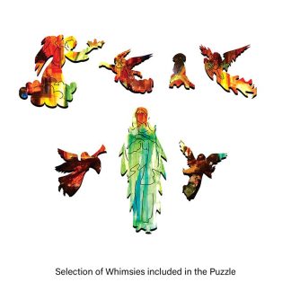 Assumption of Mary - The Apparition - Portrait, Rect - 63 Pieces whimsical wood jigsaw puzzle.