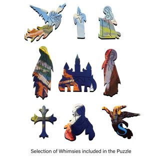 Our Lady of Lourdes - Lourdes, France - Portrait, Rect - 80 Pieces whimsical wood jigsaw puzzle.